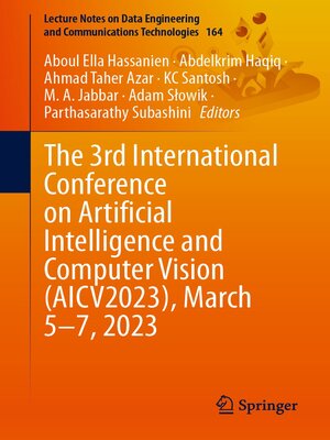 cover image of The 3rd International Conference on Artificial Intelligence and Computer Vision (AICV2023), March 5–7, 2023